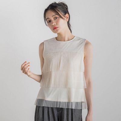 ＜Droite lautreamont (Women)＞チュールドッキングプルオーバー≪手洗い可能≫