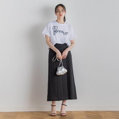 tシャツ フリンジコードロゴTシャツ「手洗い可能」 レディース フリンジコードロゴTシャツ≪手洗い可能≫ | Droite