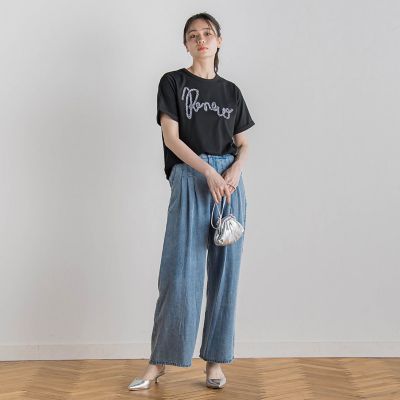 tシャツ フリンジコードロゴTシャツ「手洗い可能」 レディース フリンジコードロゴTシャツ≪手洗い可能≫ | Droite