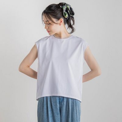 【SALE】Droite lautreamont (Women)/ドロワットロートレアモン 天竺シアー切替えTシャツ&#8810;洗濯機で洗える&#8811; 02オフホワイト トップス【三越伊勢丹/公式】