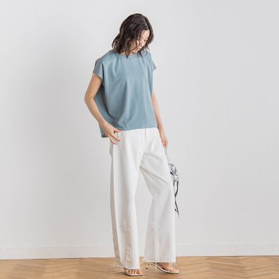 tシャツ 「WEB限定」カットジョーゼット肩ラメプルオーバー「手洗い可能」 レディース WEB限定】カットジョーゼット肩ラメプルオーバー≪手洗い可能