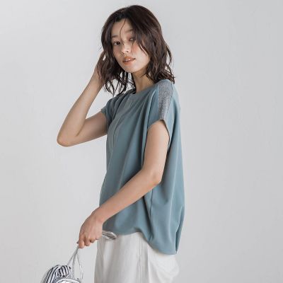 WEB限定】カットジョーゼット肩ラメプルオーバー≪手洗い可能