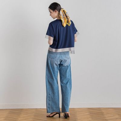 WEB限定】グログランボーダー切替えプルオーバー≪手洗い可能