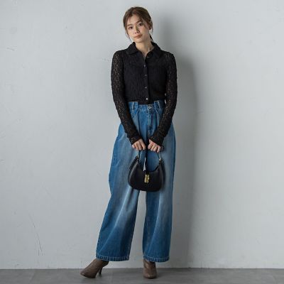 フラワーシャーリングレースカットソー≪洗濯機で洗える≫ | Droite