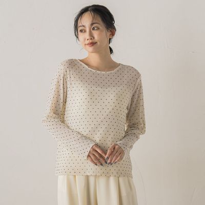 ラメフロッキードットプルオーバー≪手洗い可能≫ | Droite