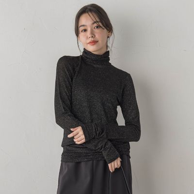 ＜Droite lautreamont (Women)＞シアーラメカットソー≪手洗い可能≫