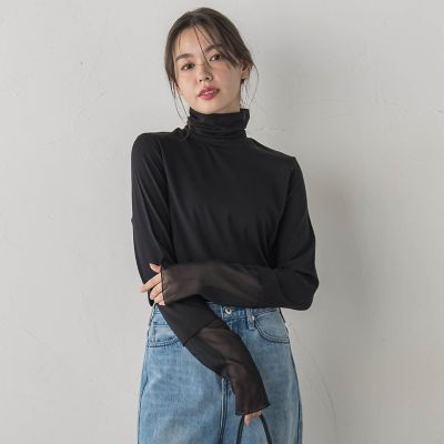 ＜Droite lautreamont (Women)＞ウォッシャブルベア天竺カットソー≪洗濯機で洗える≫