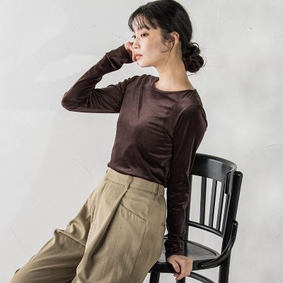 ＜Droite lautreamont (Women)＞シアーベロアカットソー≪手洗い可能≫