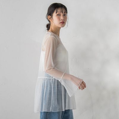 チュールドットチュニックプルオーバー≪洗濯機で洗える≫ | Droite