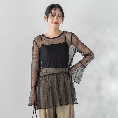 チュールドットチュニックプルオーバー≪洗濯機で洗える≫ | Droite