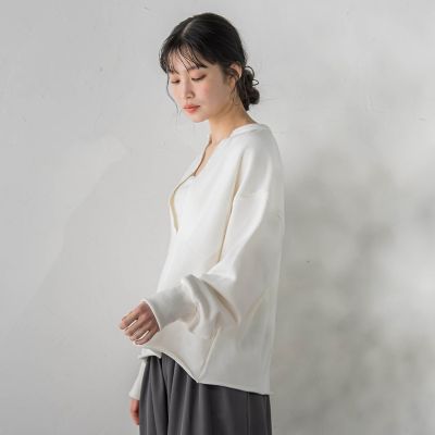 裏毛Vネックカットソー≪手洗い可能≫ | Droite lautreamont (Women