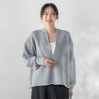 裏毛Vネックカットソー≪手洗い可能≫ | Droite lautreamont (Women