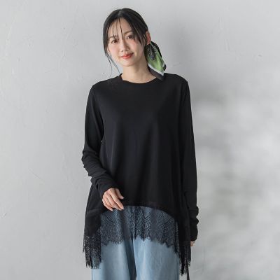 裾レーストップス≪手洗い可能≫ | Droite lautreamont (Women