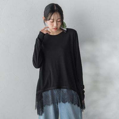 裾レーストップス≪手洗い可能≫ | Droite lautreamont (Women
