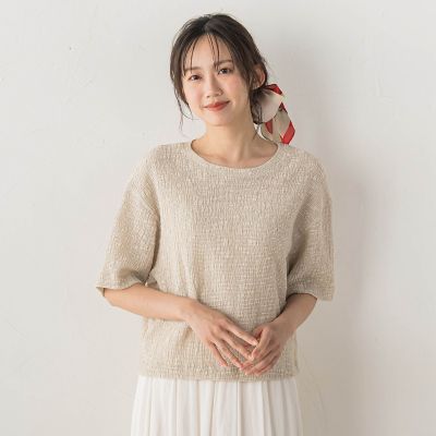 ＜Droite lautreamont (Women)＞Ｒｅｃｙｃｌｅ　Ｓｌｕｂ　ＢｌｕｓｅクロップドＴシャツ