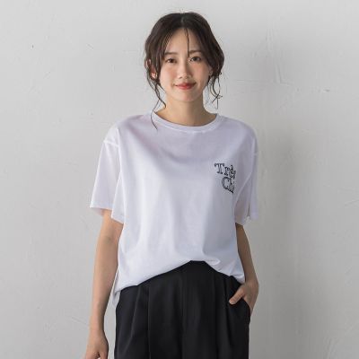 フロッキーロゴTシャツ | Droite lautreamont (Women)/ドロワット