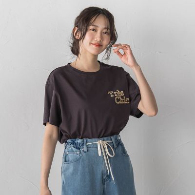 フロッキーロゴTシャツ | Droite lautreamont (Women)/ドロワット