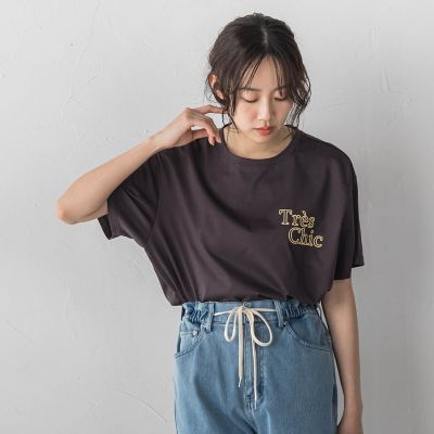 フロッキーロゴTシャツ | Droite lautreamont (Women)/ドロワット