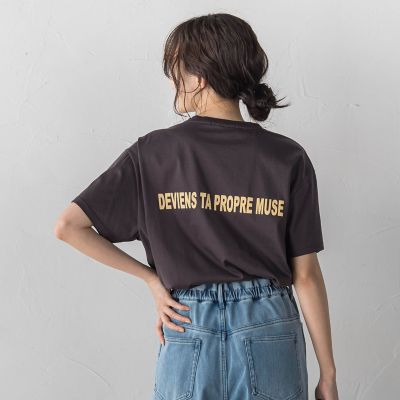 フロッキーロゴTシャツ | Droite lautreamont (Women)/ドロワット