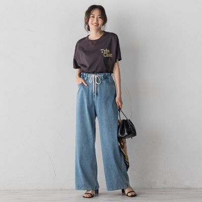 フロッキーロゴTシャツ | Droite lautreamont (Women)/ドロワット