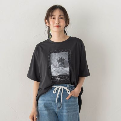 ＜Droite lautreamont (Women)＞チュール重ねフォトＴシャツ