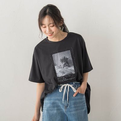 チュール重ねフォトTシャツ | Droite lautreamont (Women)/ドロワット