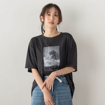 チュール重ねフォトTシャツ | Droite lautreamont (Women)/ドロワット