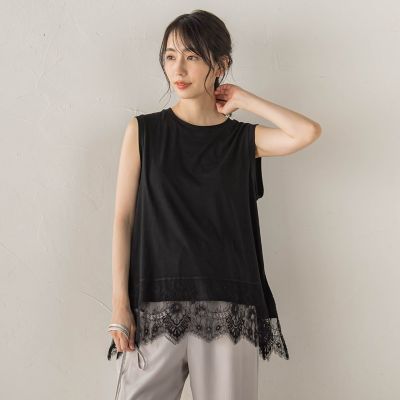 レースコンビノースリーブカットソー | Droite lautreamont (Women