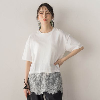 ヒゲレース切替えチュニック | Droite lautreamont (Women)/ドロワット