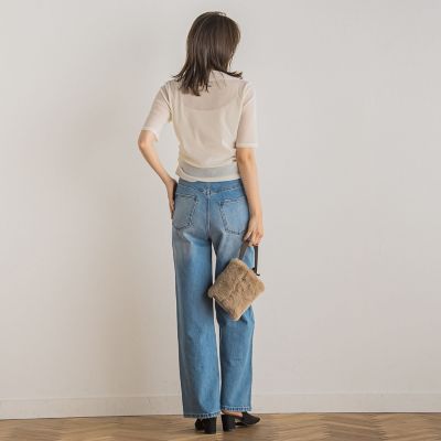 ハイライズストレートデニム≪手洗い可能≫