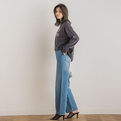 ハイライズストレートデニム≪手洗い可能≫