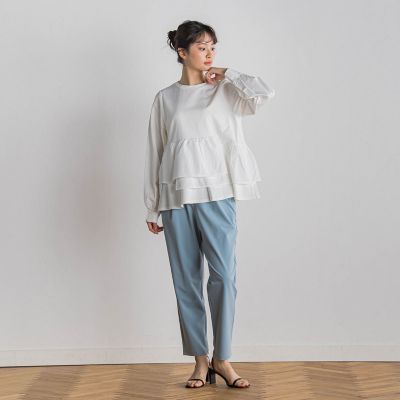 WEB限定】サークルストレッチテーパードパンツ≪洗濯機で