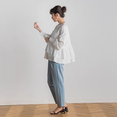 【ＷＥＢ限定】サークルストレッチテーパードパンツ≪洗濯機で洗える≫