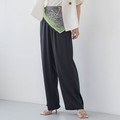 【SALE】Droite lautreamont (Women)/ドロワットロートレアモン ハンマーサテンパンツ&#8810;洗濯機で洗える&#8811; 04ブラック パンツ・ズボン【三越伊勢丹/公式】