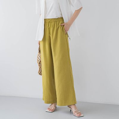 【SALE】Droite lautreamont (Women)/ドロワットロートレアモン タンブラーブッチャーイージーパンツ&#8810;手洗い可能&#8811; 08イエロー パンツ・ズボン【三越伊勢丹/公式】