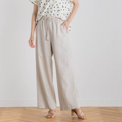 ＜Droite lautreamont (Women)＞レーヨン麻ポプリンパンツ≪手洗い可能≫