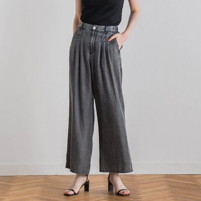 ＜Droite lautreamont (Women)＞バイオシルクパウダー加工ワイドパンツ≪洗濯機で洗える≫