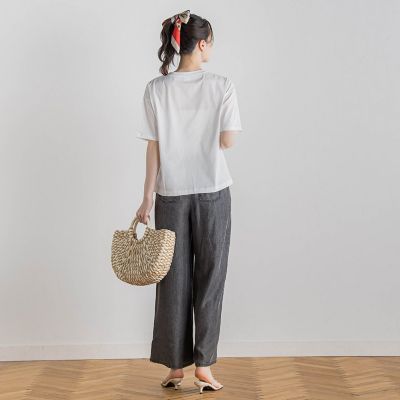 バイオシルクパウダー加工ワイドパンツ≪洗濯機で洗える≫ | Droite