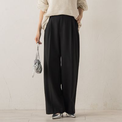 Droite lautreamont (Women)/ドロワットロートレアモン 両面起毛ストレッチパンツ&#8810;洗濯機で洗える&#8811; 04ブラック パンツ・ズボン【三越伊勢丹/公式】