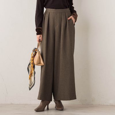 Droite lautreamont (Women)/ドロワットロートレアモン ツィードタックスカパン&#8810;洗濯機で洗える&#8811; 10ブラウン パンツ・ズボン【三越伊勢丹/公式】