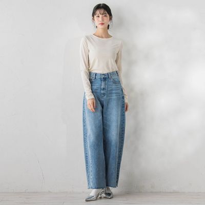 カーブデニムパンツ≪洗濯機で洗える≫ | Droite lautreamont (Women