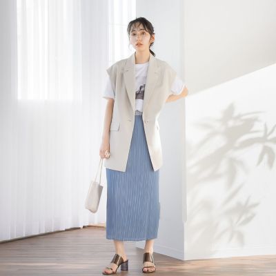 【ＷＥＢ限定】スリムプリーツタイトスカート