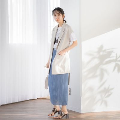 【ＷＥＢ限定】スリムプリーツタイトスカート