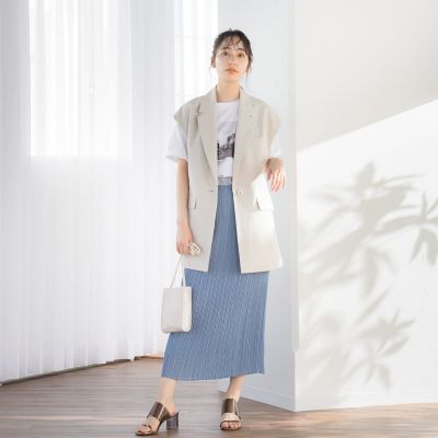 【ＷＥＢ限定】スリムプリーツタイトスカート