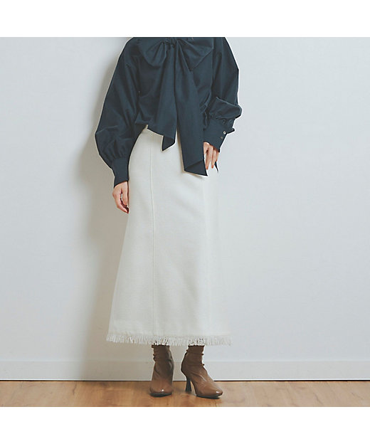 ＜三越伊勢丹/公式＞【SALE】プードルツィードスカート 02オフホワイト ひざ丈スカート