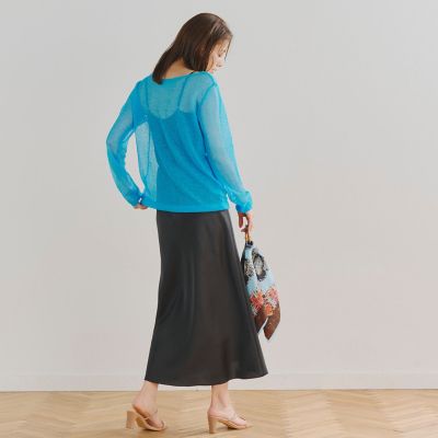 サテンライクナロースカート≪洗濯機で洗える≫ | Droite lautreamont