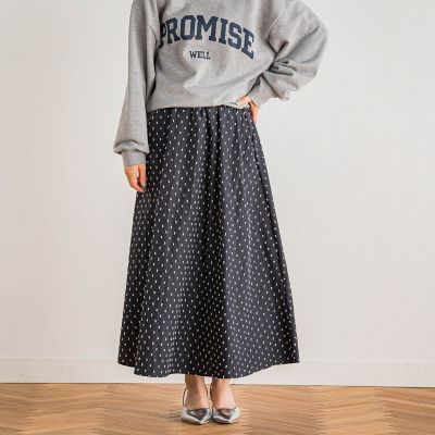 ドットジャガードタフタスカート≪洗濯機で洗える≫