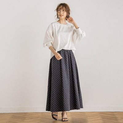 ドットジャガードタフタスカート≪洗濯機で洗える≫