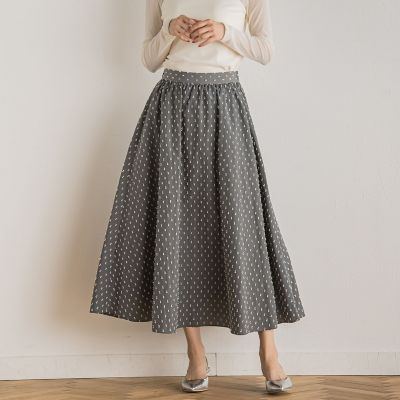 ドットジャガードタフタスカート≪洗濯機で洗える≫