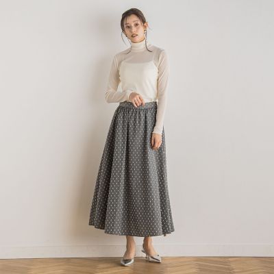 ドットジャガードタフタスカート≪洗濯機で洗える≫